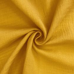 Ткань Муслин Жатый, цвет Горчичный (на отрез)  в Сарове
