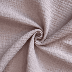 Ткань Муслин Жатый, цвет Пыльно-Розовый (на отрез)  в Сарове