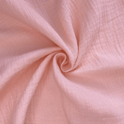 Ткань Муслин Жатый, цвет Нежно-Розовый (на отрез)  в Сарове