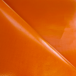 Ткань ПВХ 450 гр/м2, Оранжевый (Ширина 160см), на отрез  в Сарове