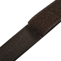 Контактная лента 40мм (38мм) цвет Тёмно-Коричневый (велькро-липучка, на отрез)  в Сарове
