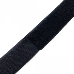 Контактная лента 40мм (38мм) цвет Черный (велькро-липучка, на отрез)  в Сарове